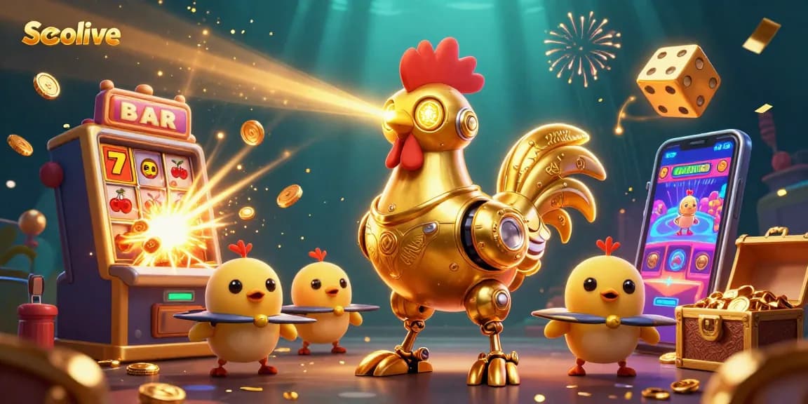 Socolive enhances betting excitement through a vivid 3D illustration featuring colorful casino games and animated characters.