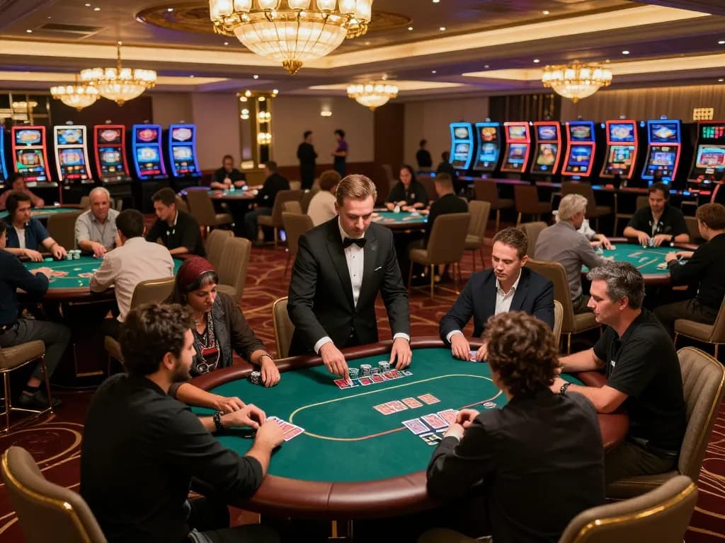 Experience the excitement of poker at fly88 casino with players fully engaged and strategic gameplay.