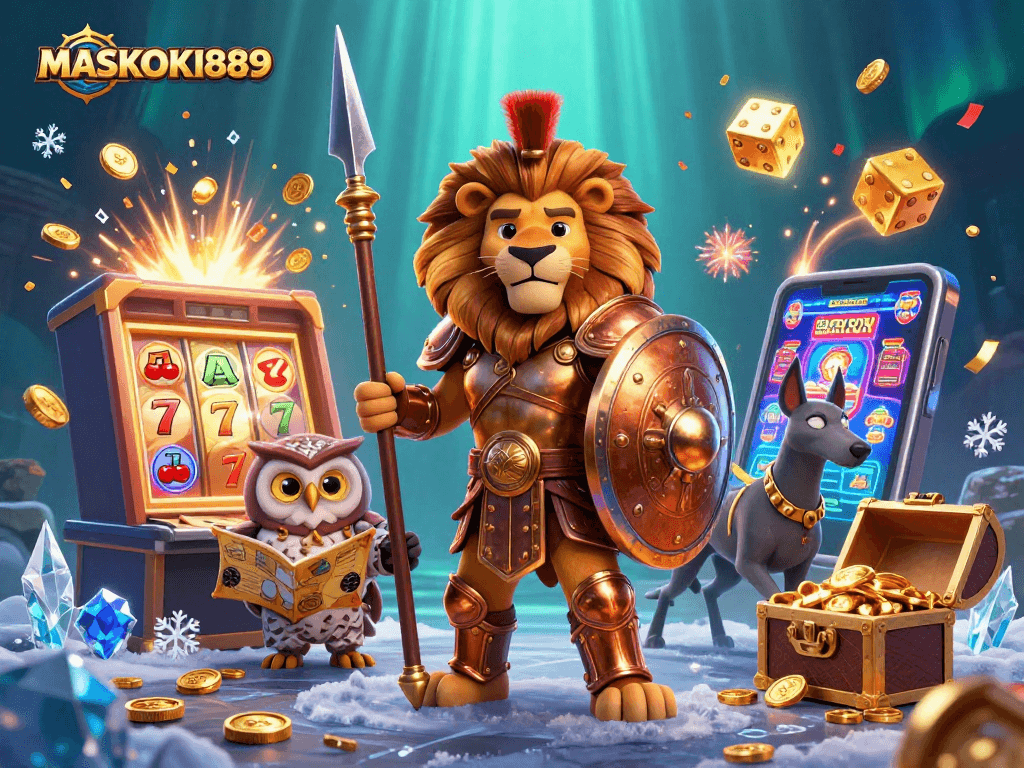 Experience excitement with MASKOKI889 at a vibrant casino showcasing dynamic gaming action.