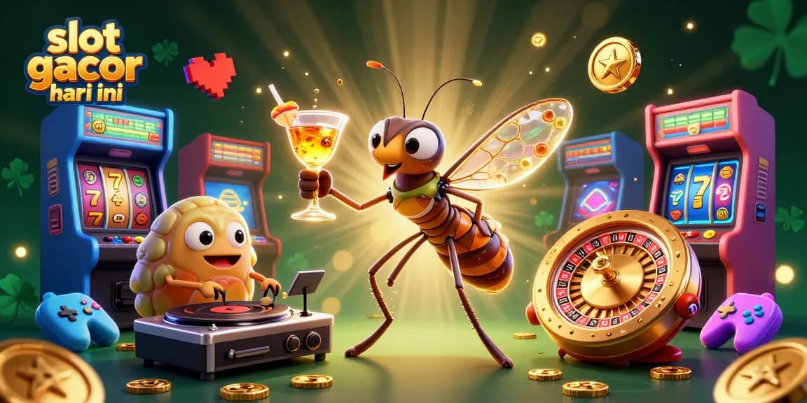 Experience thrilling action with slot gacor hari ini, featuring vibrant casino elements and dynamic 3D characters.