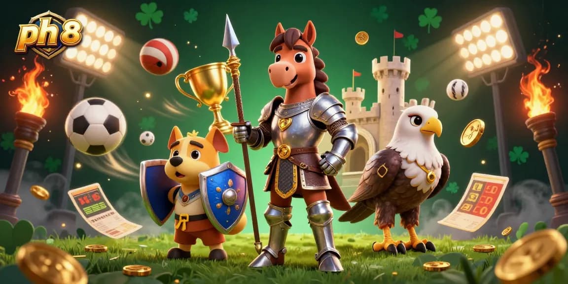 Engage in thrilling betting with ph 8's dynamic scene of medieval knight and sports elements