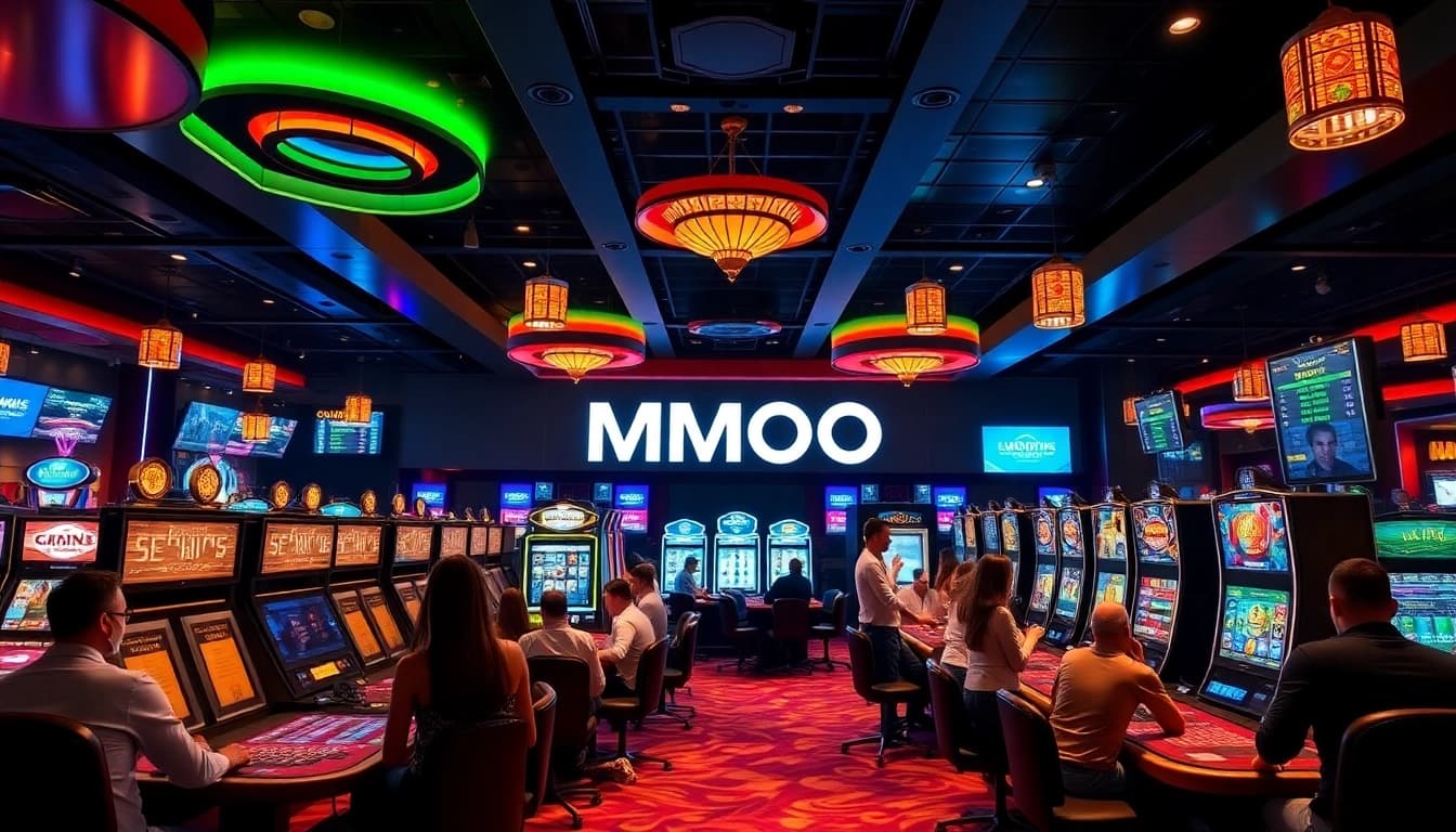 Players enjoying a vibrant casino experience at MMOO with modern gaming technology.