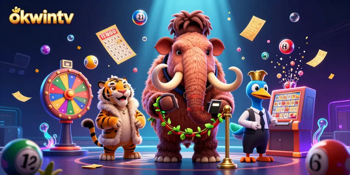 Bet big on okwintv with vibrant lottery elements, showcasing the excitement of online gaming.