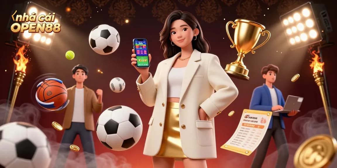 Experience the excitement of nhà cái OPEN88 with dynamic sports betting elements and vibrant visuals.