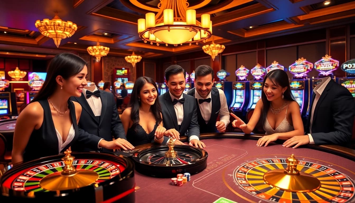 Players enjoying a lively game at PS99 casino, showcasing excitement and professionalism.