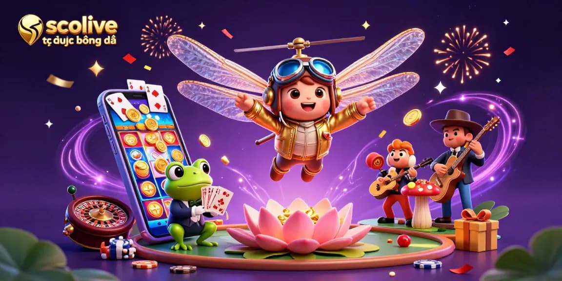 Socolive trực tiếp bóng đá offers immersive betting experiences with a dynamic 3D casino scene featuring interactive game elements, engaging visuals, and vibrant energy.