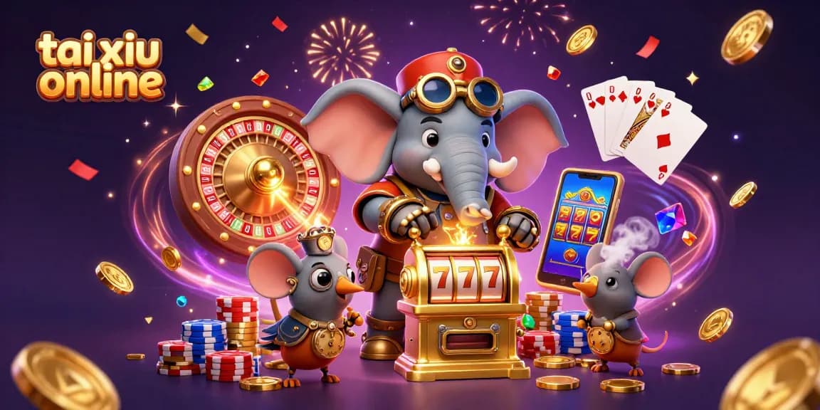 Experience thrilling tai xiu online action in a vibrant steampunk casino scene with dynamic elements.
