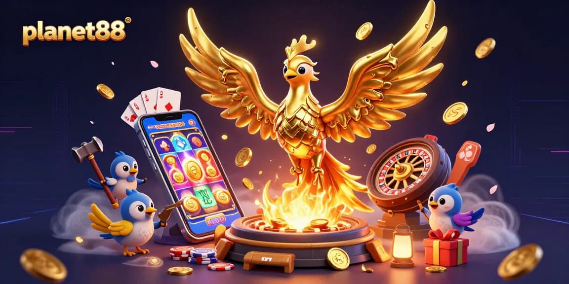 Experience high-stakes gaming at planet88 with golden phoenix and vibrant slot games.