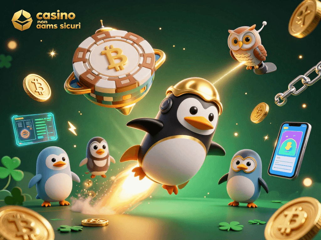 Gioca ai casino non aams sicuri e vinci con il nostro pinguino spaziale che porta fortuna!