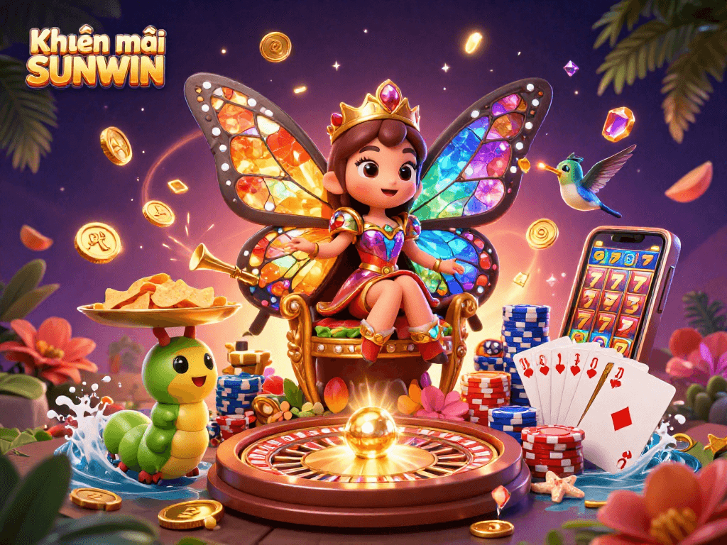 Engage with Khuyến mãi SUNWIN through vibrant casino-themed fantasy with enchanting characters and golden treasures.