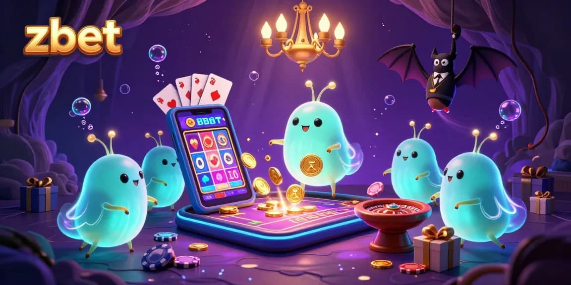 Experience thrilling gameplay at zbet with vibrant glowworms lighting up a cave casino.
