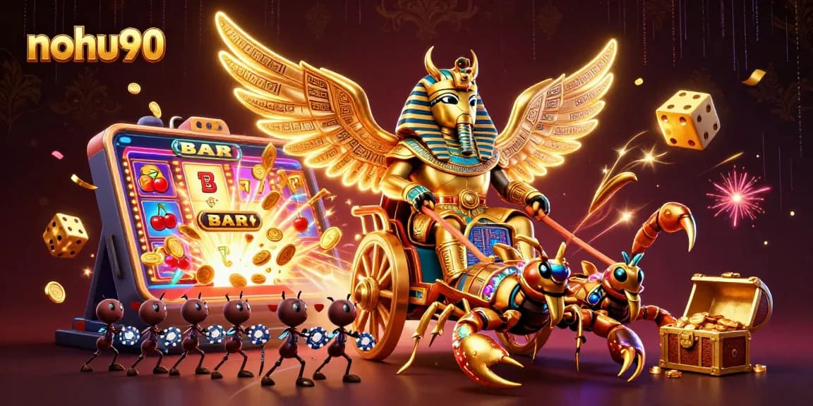Engage in thrilling jackpots at nohu90 with vibrant 3D characters and casino elements.