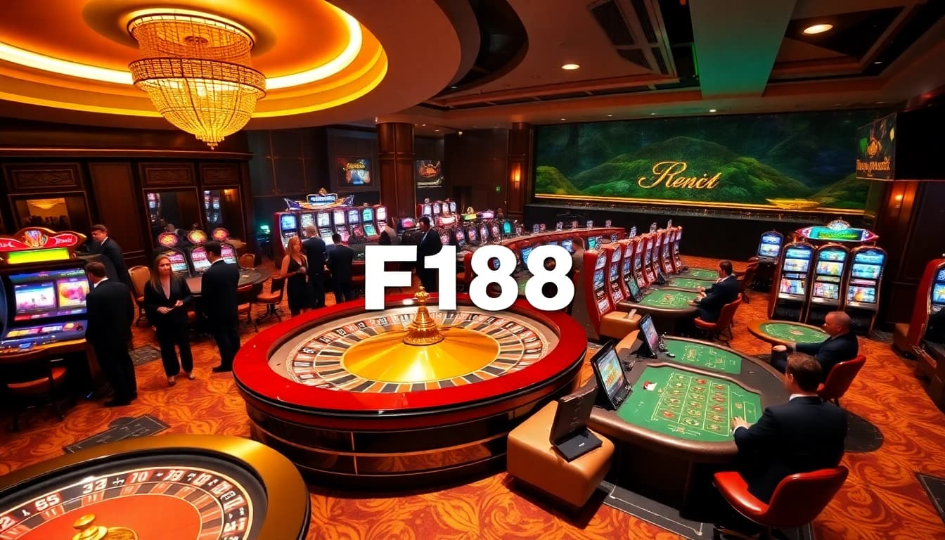 Players enjoying exciting games at F168 online casino with vibrant lighting.