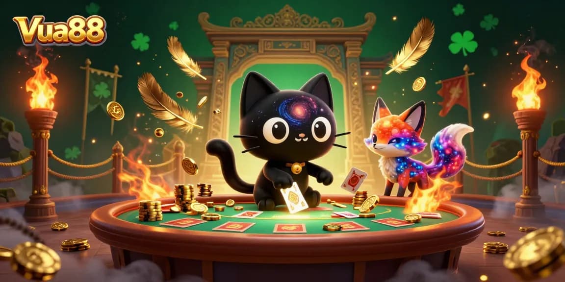 Engage in exciting gaming with Vua88 at a cosmic casino, featuring stunning characters and vibrant elements.