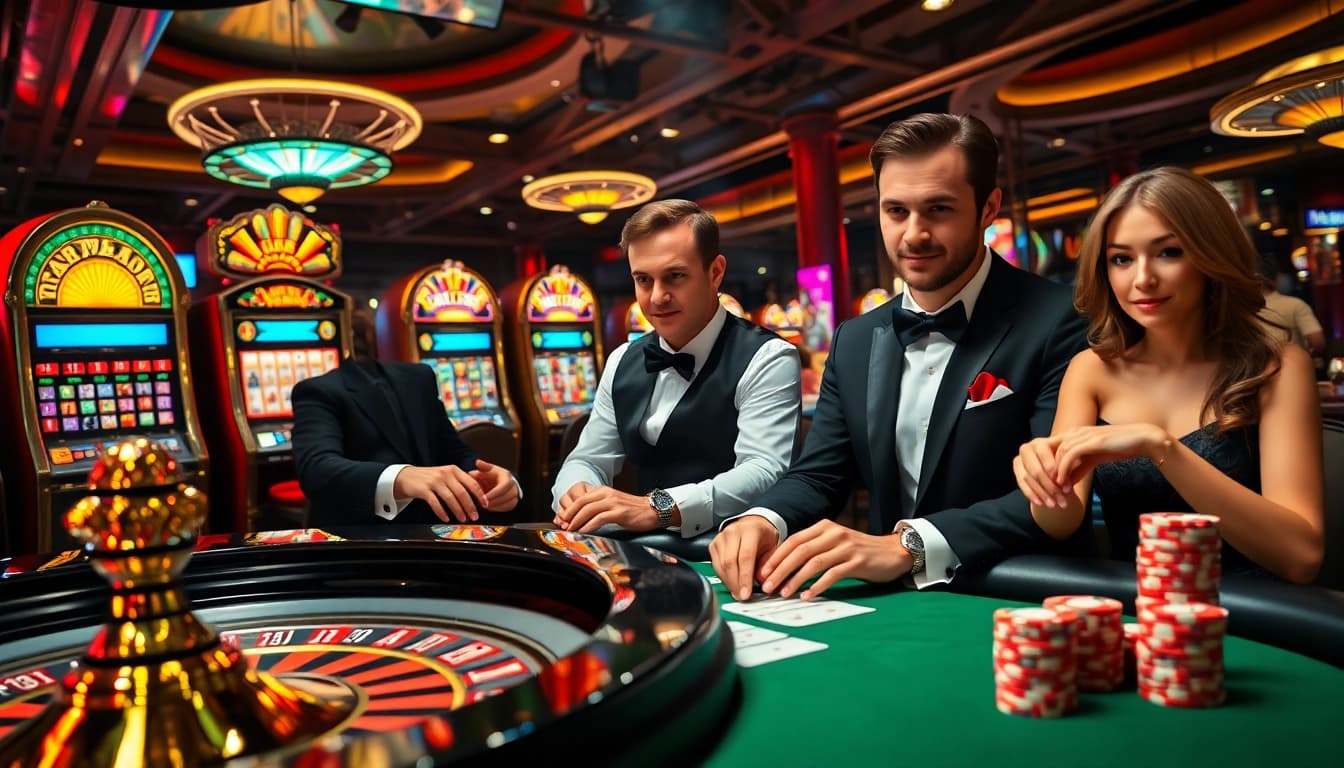 Experience thrilling gameplay at Go8 casino with vibrant roulette tables and engaging players.