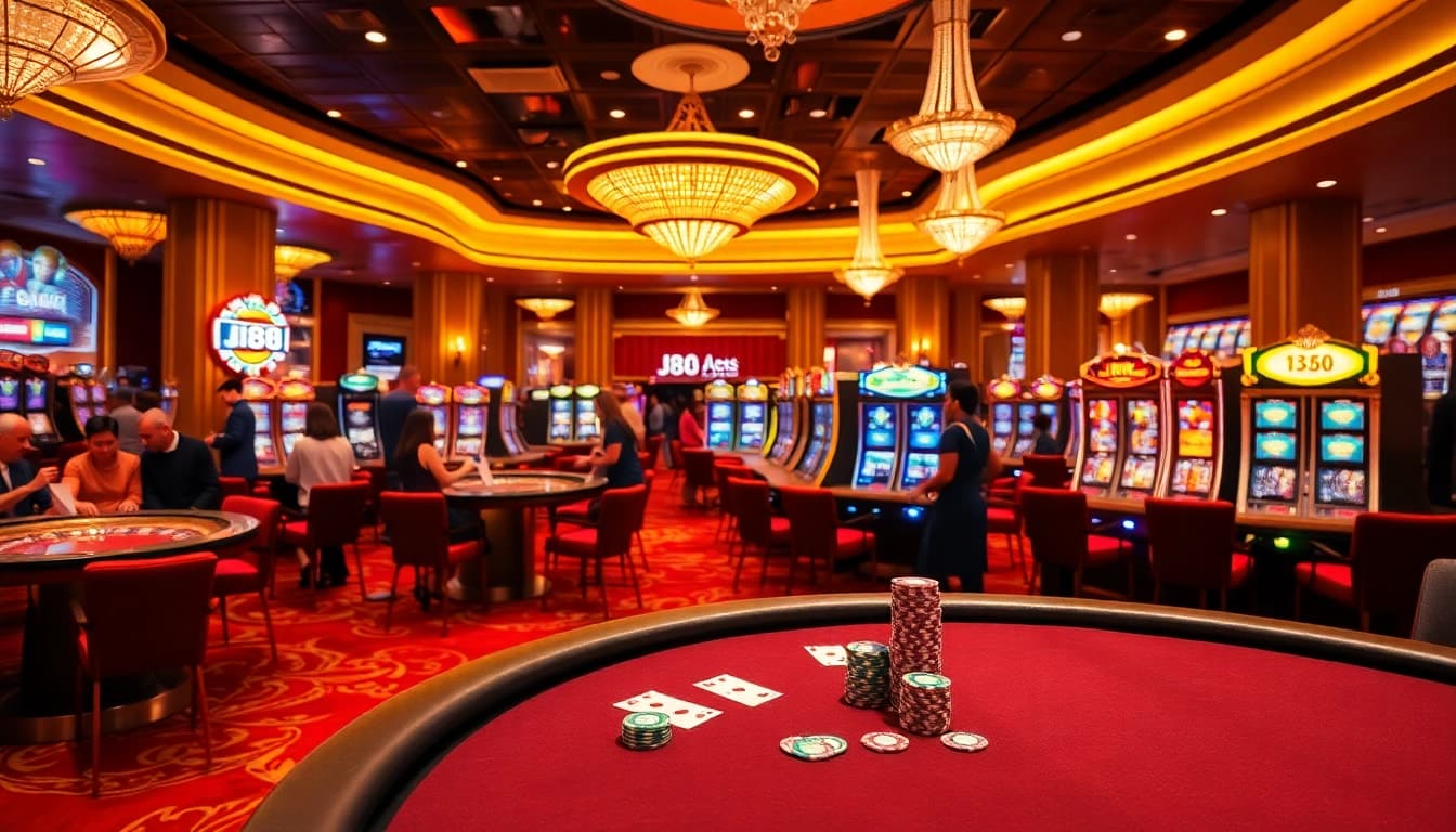 Experience J88 gaming action at a vibrant casino with dynamic tables and thrilling excitement.