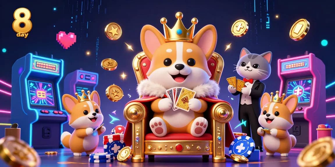 Win big with 8 day casino's exciting games featuring animated characters in a colorful environment.