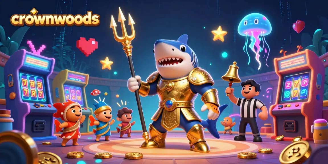 Experience adrenaline at crownwoods' casino with a vibrant underwater gaming scene.