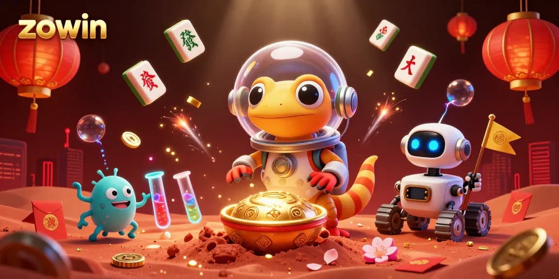 Experience the excitement of zowin at an alien casino with vibrant game elements and unique characters.