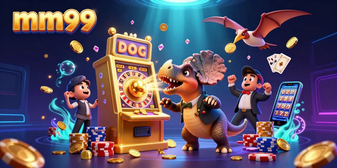 Experience the excitement of mm99 as a dinosaur hits a jackpot, capturing flying coins!