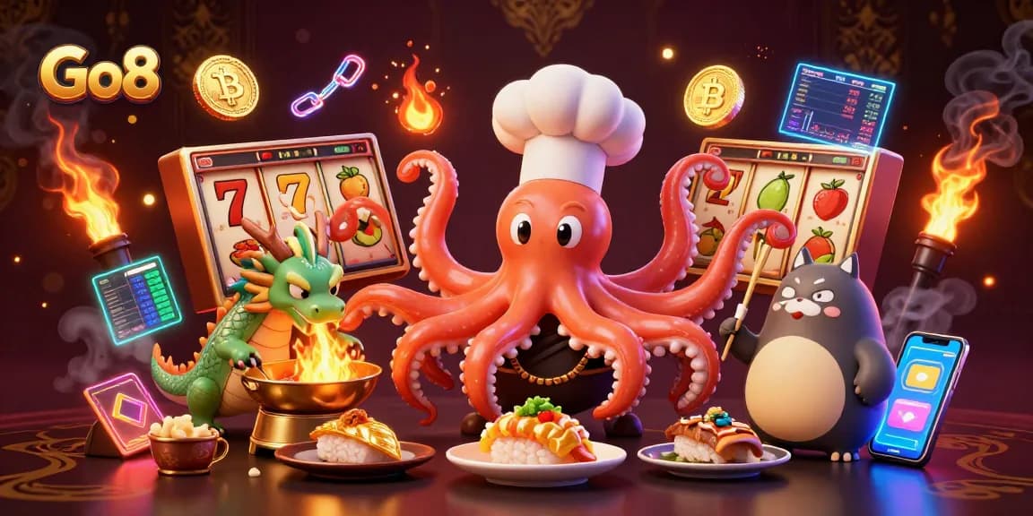 Engage with vibrant Go8 slots as the octopus chef prepares delicious dishes with playful companions.