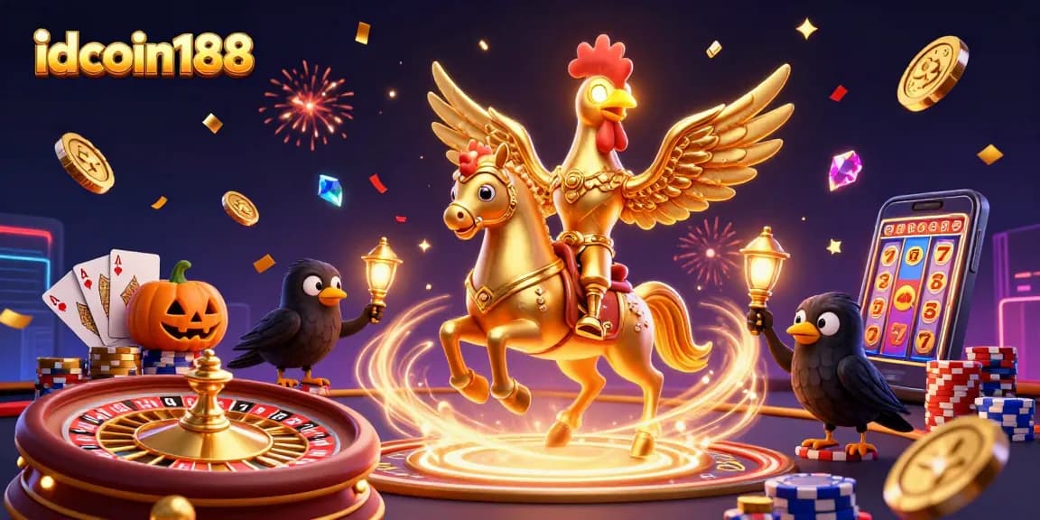 Experience top-tier gaming thrills at idcoin188 with an engaging casino scene featuring unique characters.