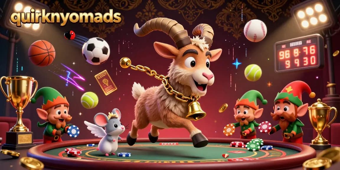 Join the festive chaos at quirkynomads casino, featuring Krampus, an angel mouse, and mischievous gremlins.