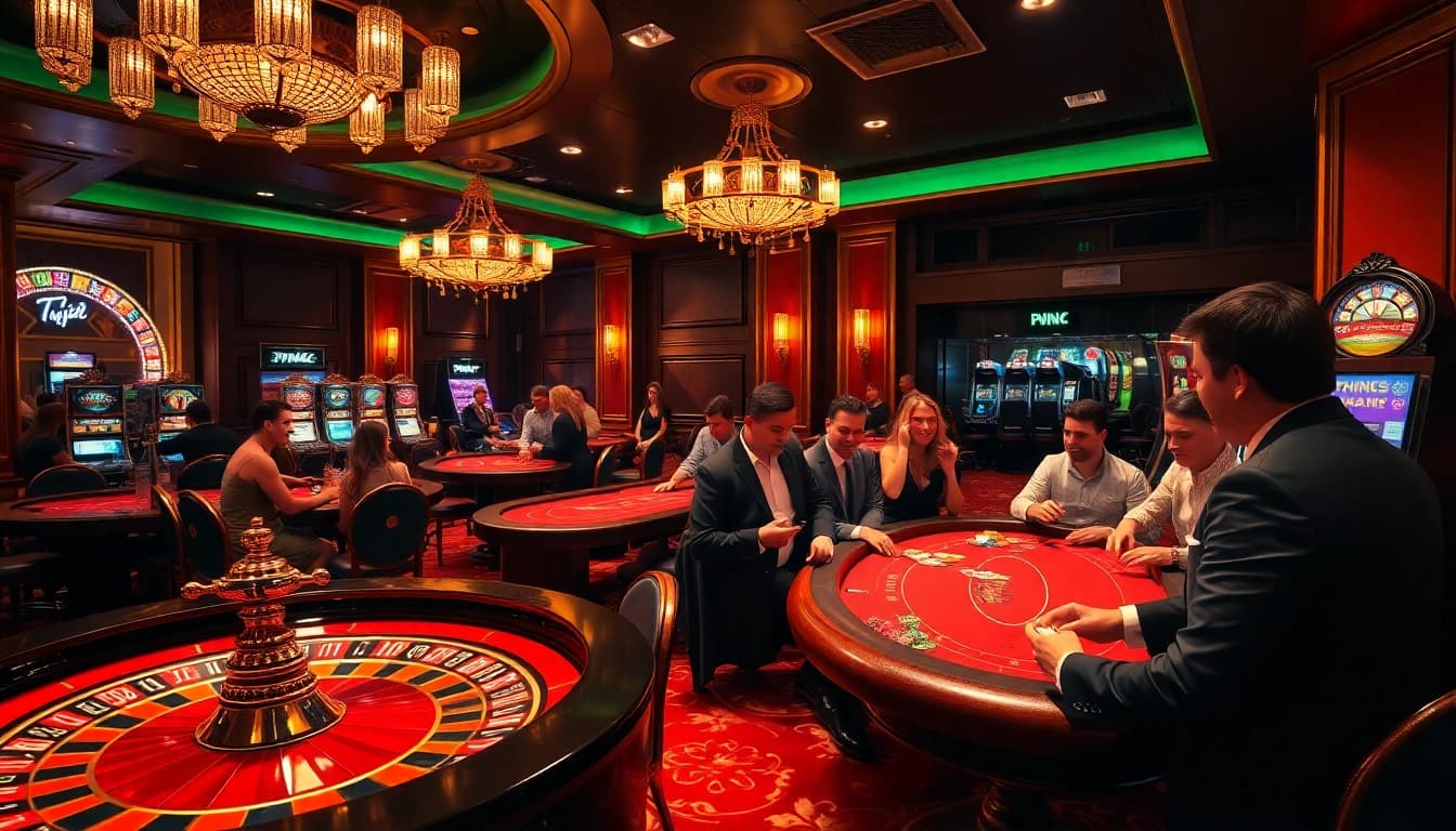 Exciting poker game action at 789f casino, players celebrating wins with colorful chips.