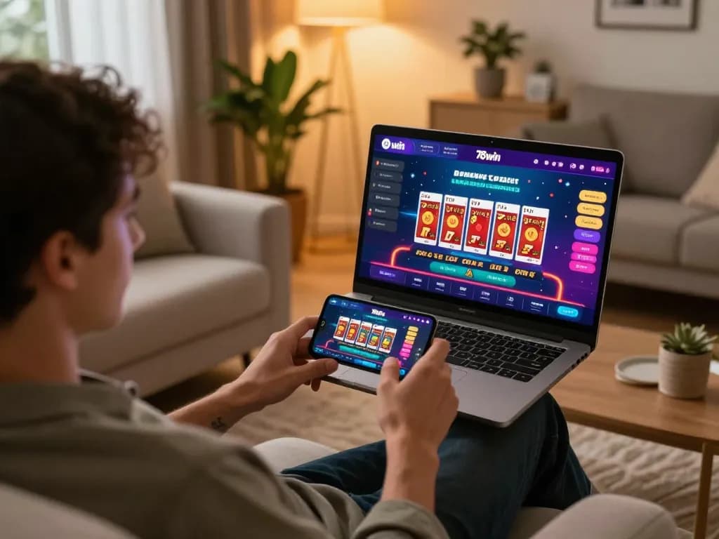 Engaging mobile gameplay on the 78win app showcasing vibrant online casino action.