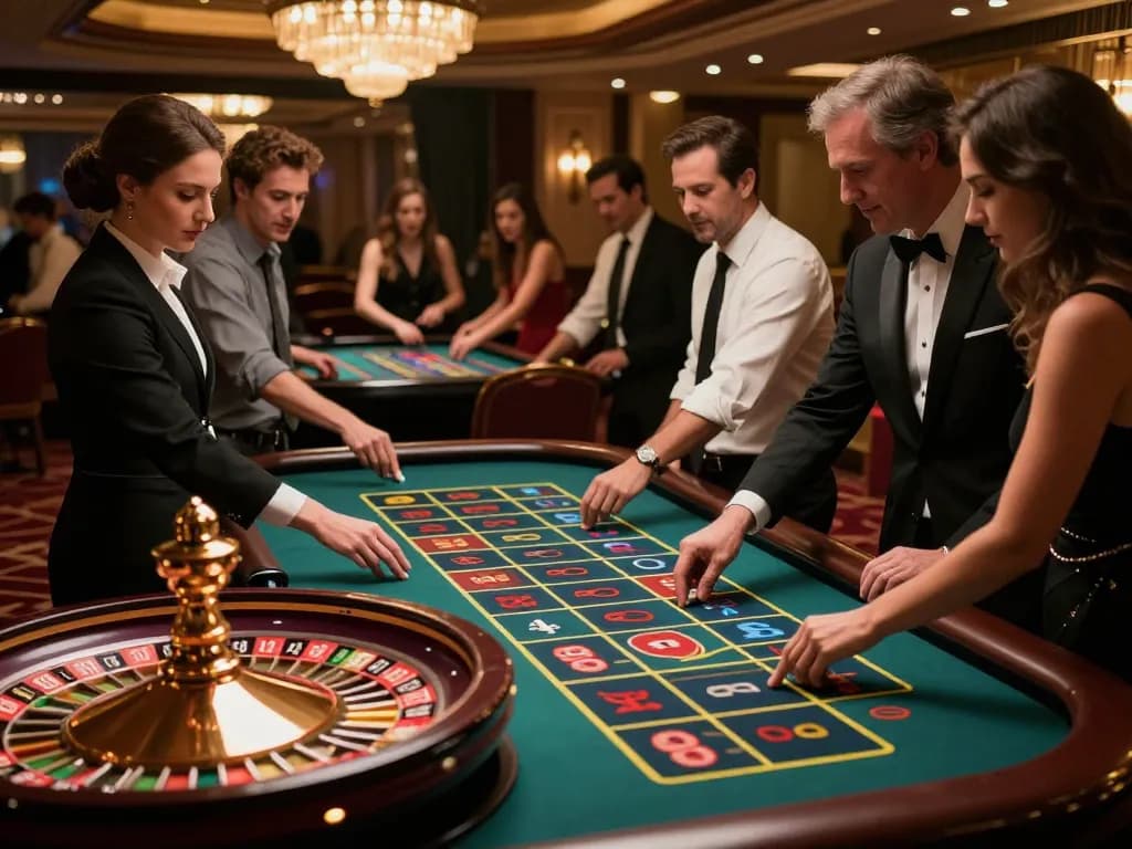 79king players engaged at a vibrant roulette table, showcasing dynamic betting action.