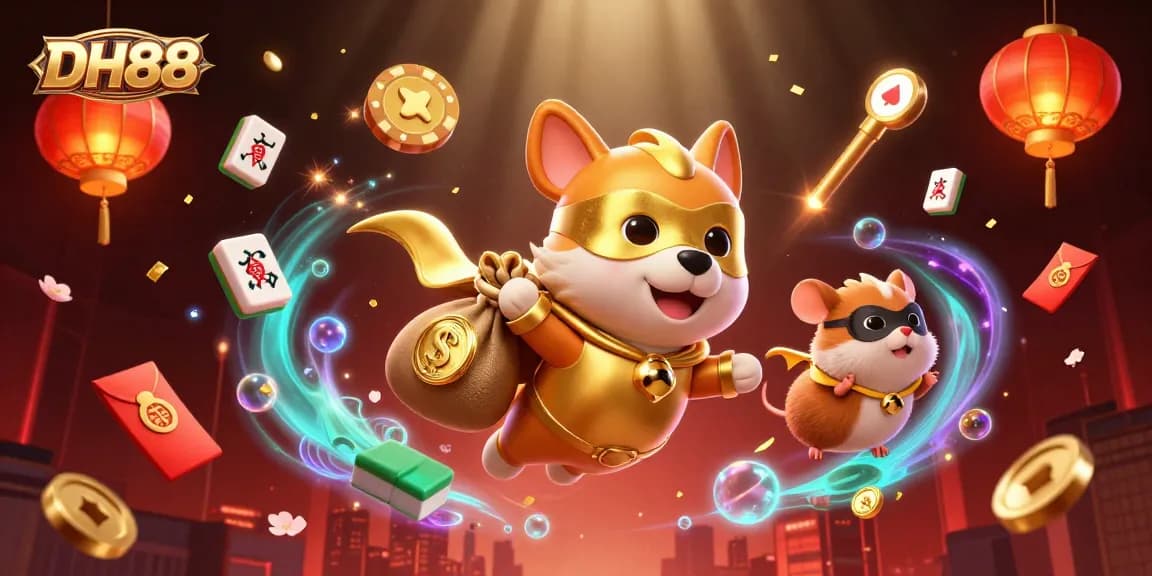 Winning big at DH88 with exciting 3D casino-themed characters and festive elements.
