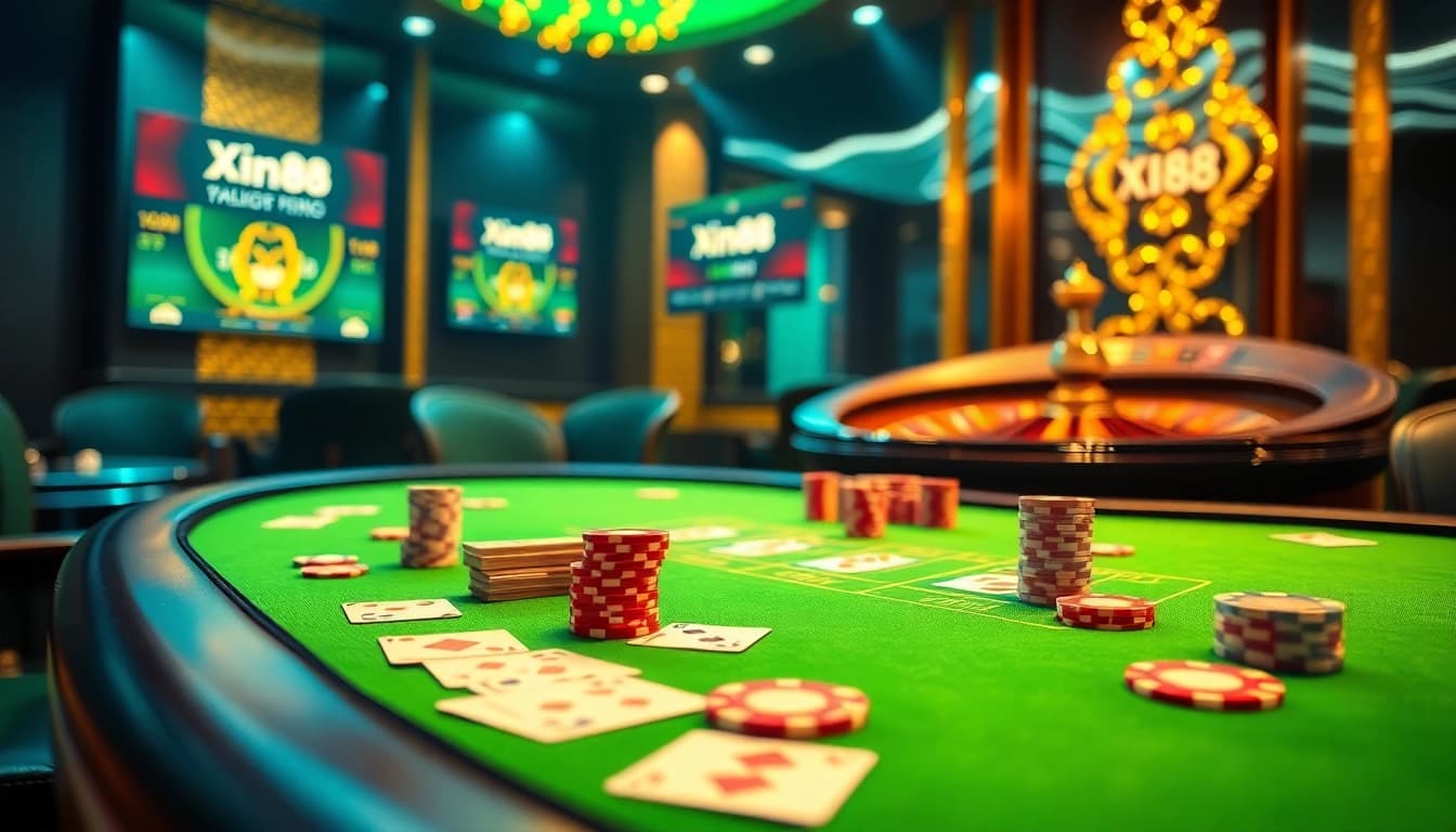 Experience the thrill of gambling at xin88 with vibrant poker tables and casino excitement.