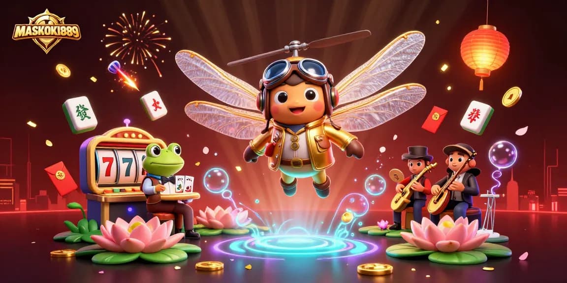 Experience MASKOKI889's thrilling casino action with vibrant 3D characters and dynamic game elements.