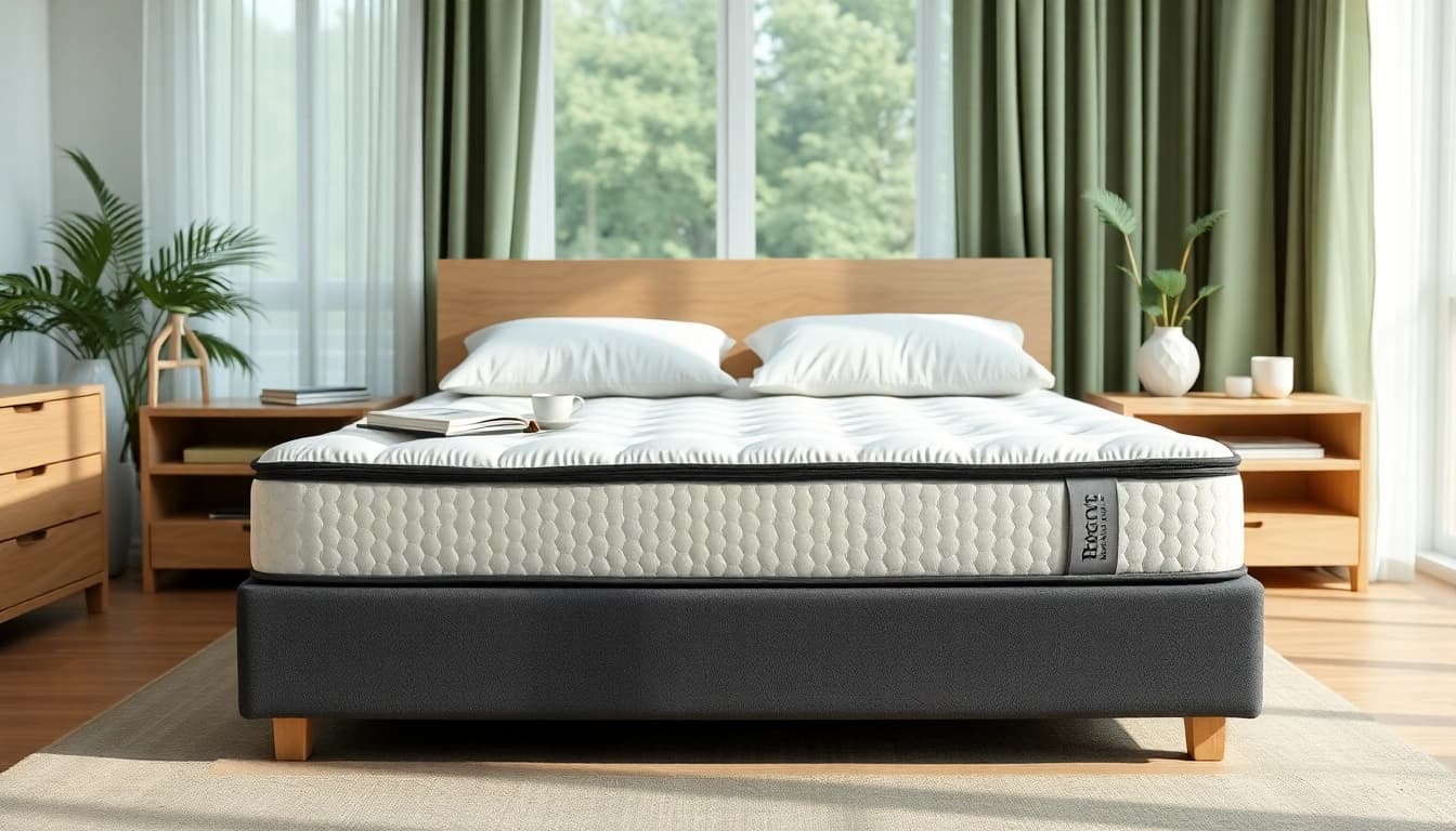 Experience restful sleep on a beautifully made mattress in a tranquil bedroom environment.