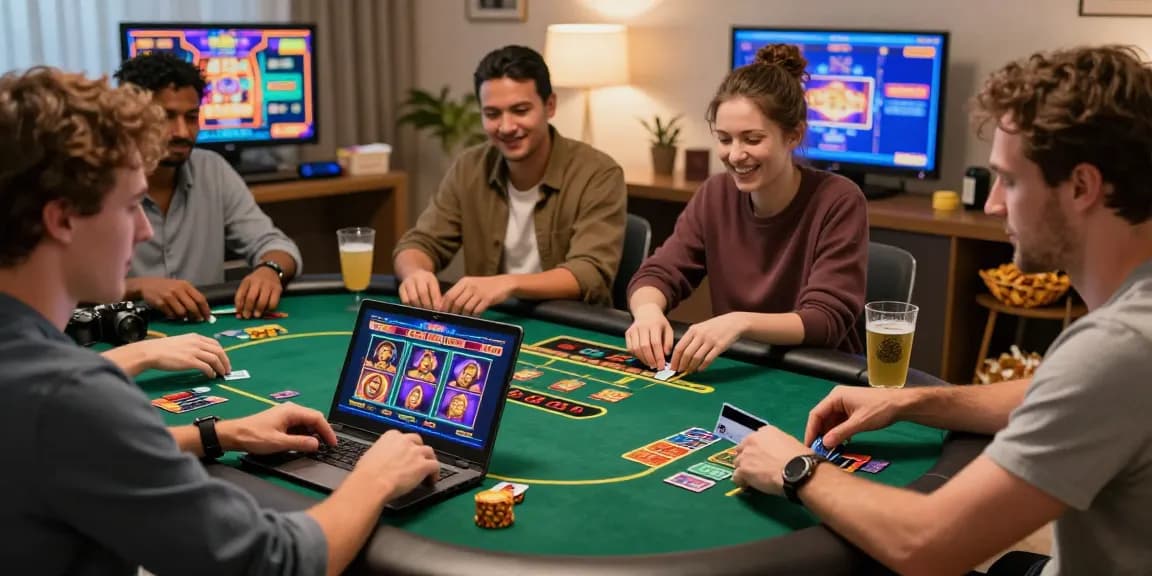 Engaging online gambling scene at https://southsomersetenvironment.co.uk/ featuring diverse players using credit cards for exciting virtual casino games.