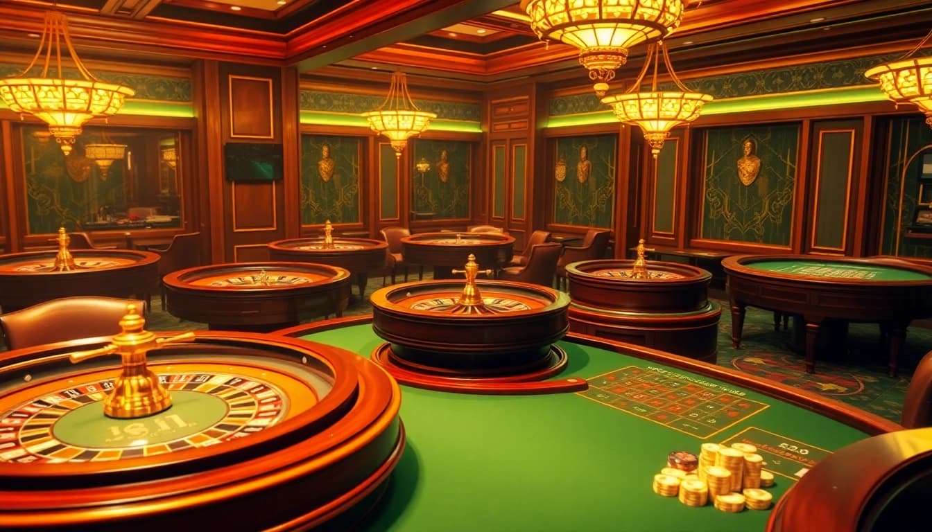 The engaging atmosphere of nhà cái hz88 showcasing online gambling with vibrant tables and interactive devices.