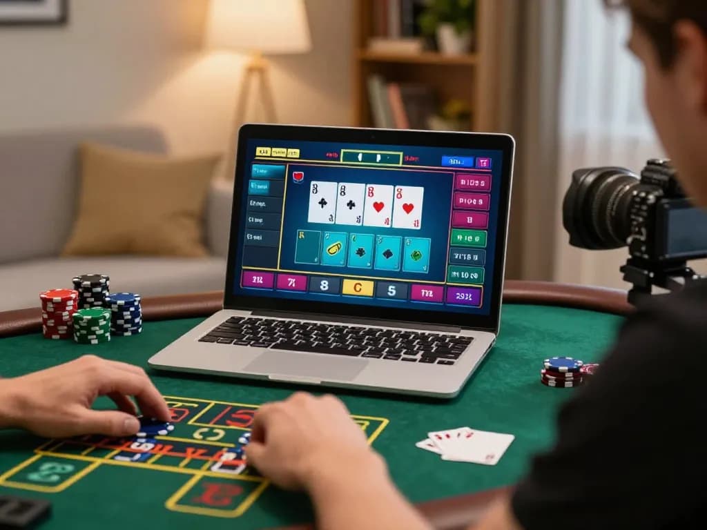 Engaging j88 player strategizing at home while playing live dealer blackjack online