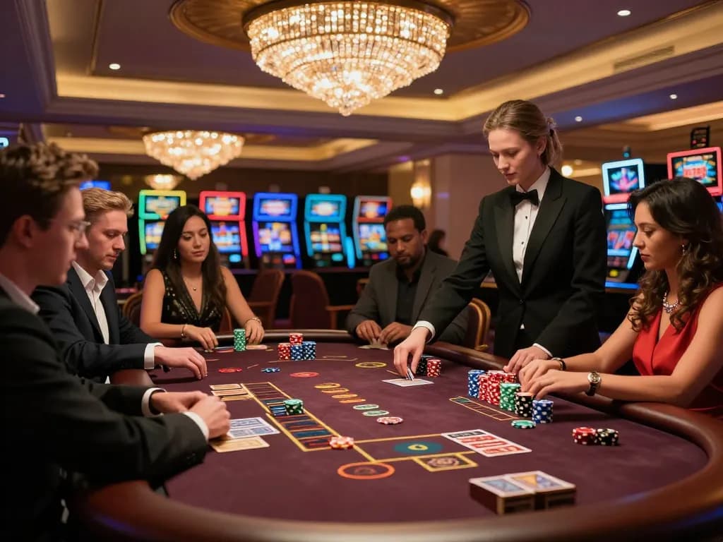 Players engage in high-stakes baccarat game at 789 club casino, vibrant atmosphere and strategic gameplay
