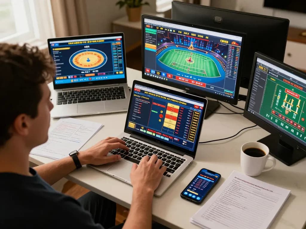 Experience online gaming at https://www.mnm88.com/ with a player immersed in live casino action and sports betting.
