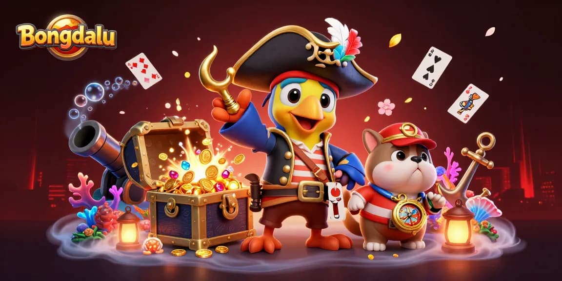 Bongdalu showcases a thrilling pirate-themed adventure with lively characters and vibrant gambling elements.