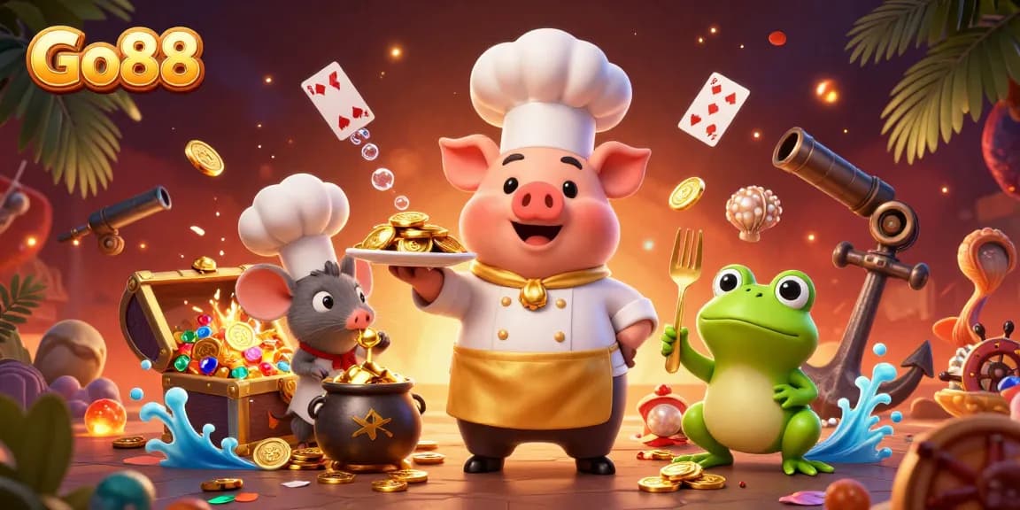 Go88 players enjoy explosive jackpots with vibrant treasures spinning in a lively online casino scene.