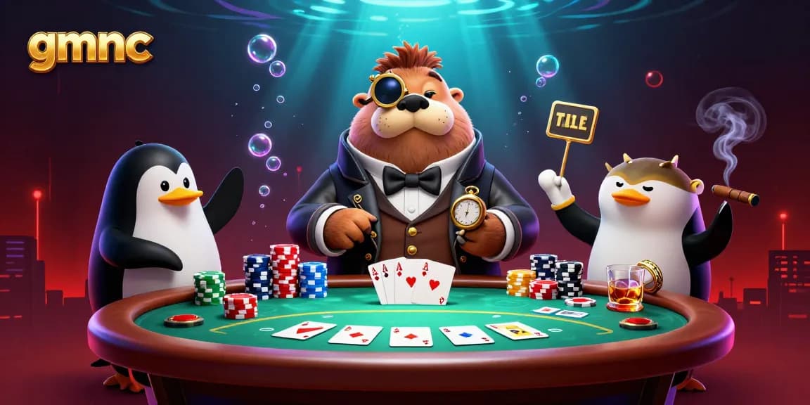 gmnc reveals strategic insights from an underwater poker game with animated characters.
