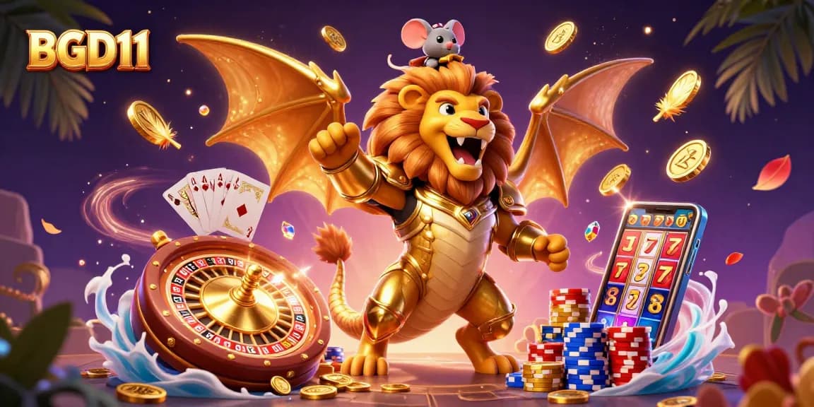 Engage with BGD11 and win with thrilling casino games in this vibrant illustration.