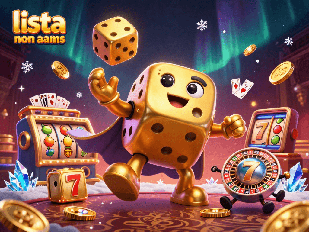 Gioca alla lista casino non aams con dadi dorati e elementi da casinò scintillanti.