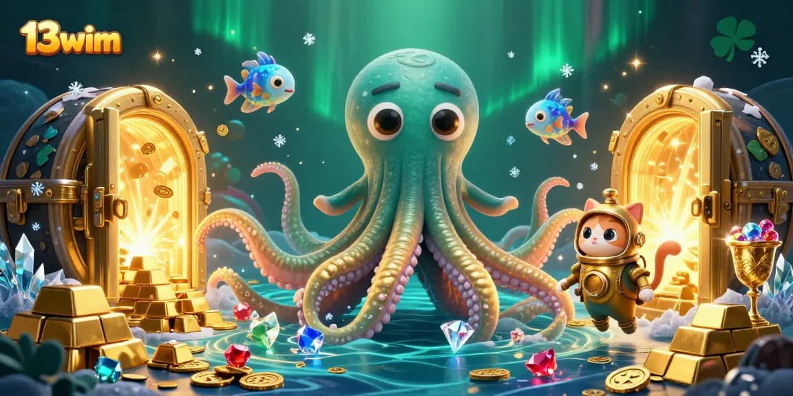 Engage in thrilling gameplay at 13wim while exploring treasures in a dazzling underwater casino scene.