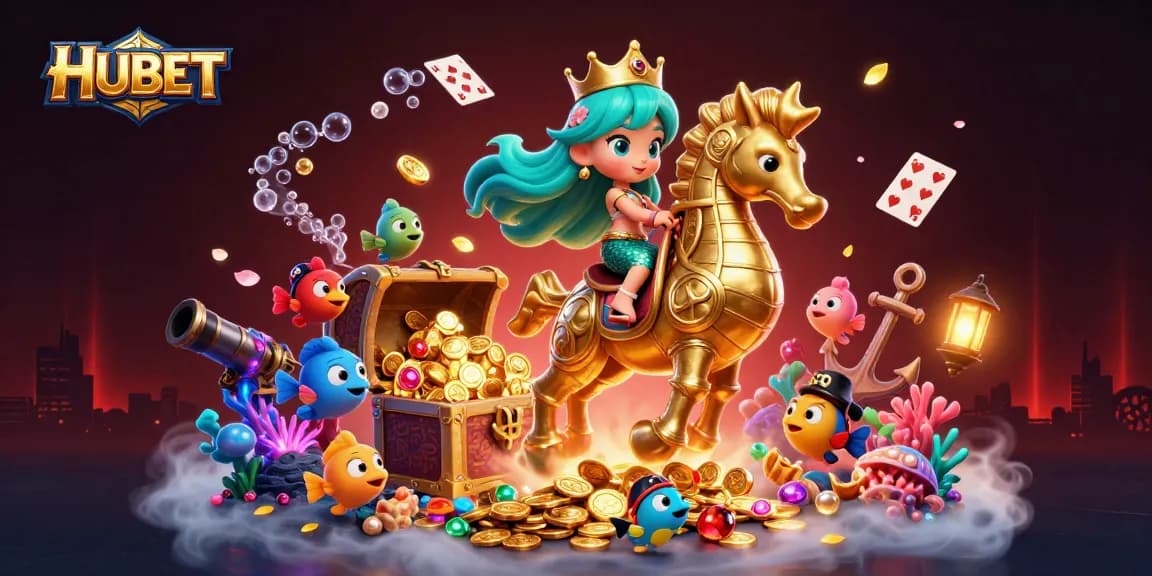 Experience thrilling moments at HUBET with vibrant underwater treasure and enchanting characters.