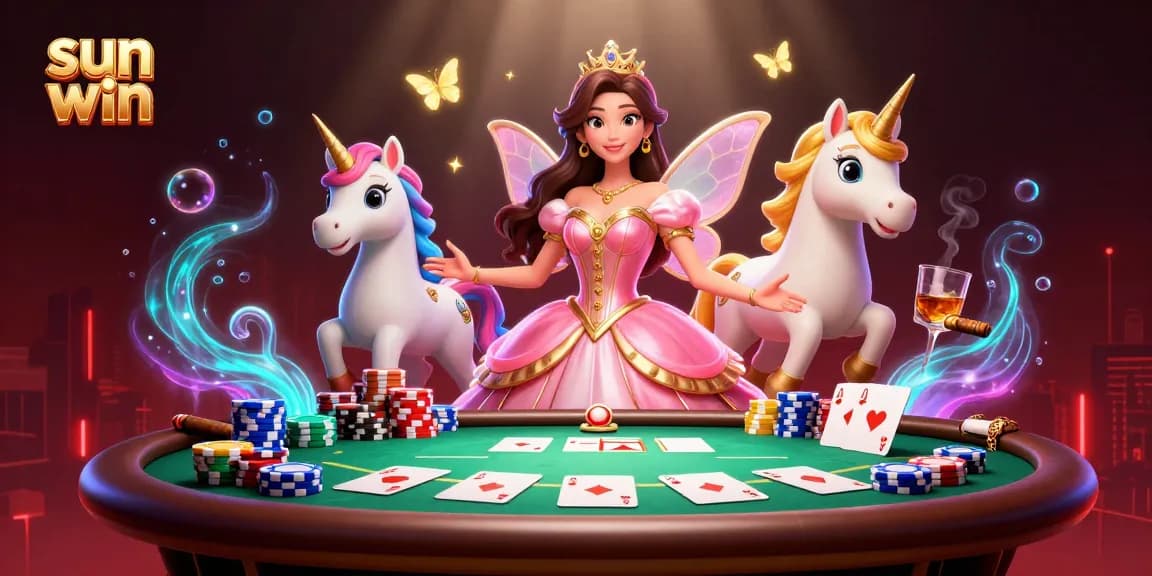 Engage in thrilling gameplay at sun win, featuring vibrant characters and poker elements.