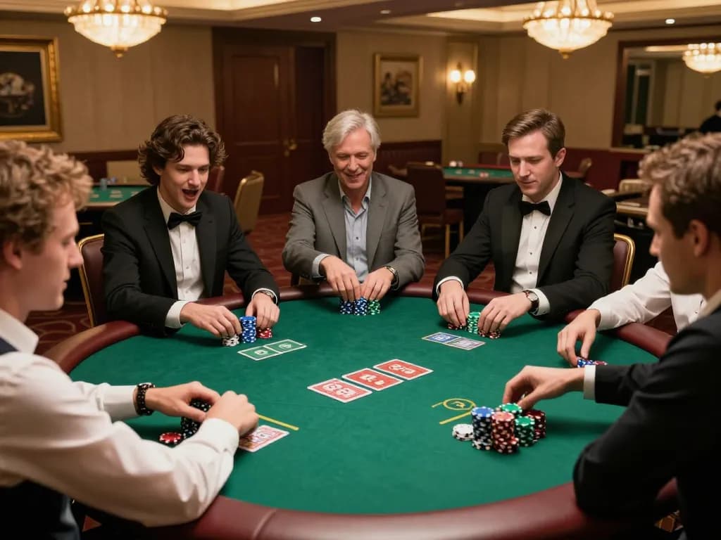 Engaging poker game at SC88 casino showcasing players in action, strategic gameplay.