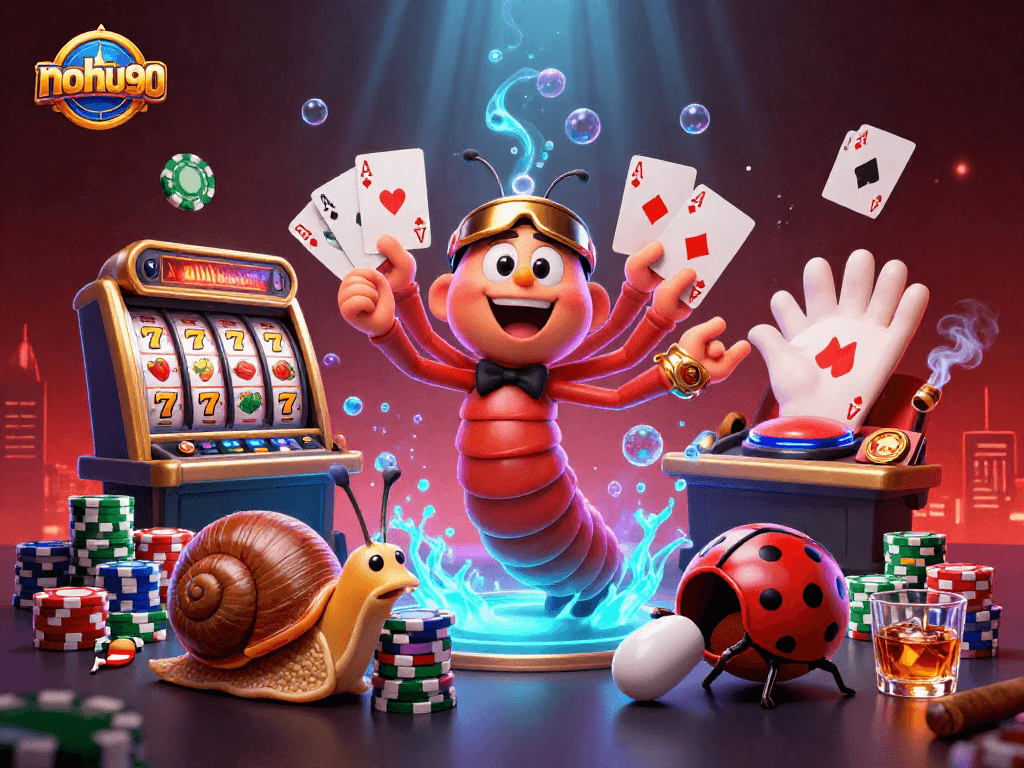 Noh90 spirited slot adventure with a vibrant casino theme, featuring lively characters and engaging game elements.