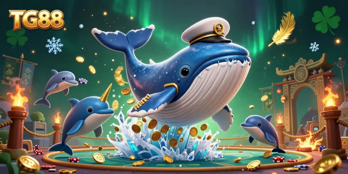 Experience thrilling wins with TG88 in an exciting 3D casino adventure surrounded by vibrant game elements.